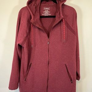 L.L. Bean Women’s Zip Hoodie XL Burgundy